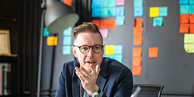 Man in meeting