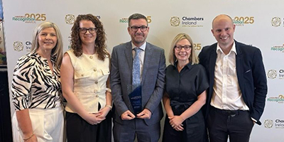 Bibby Financial Services team receiving Financial Services Company of the Year award 2025