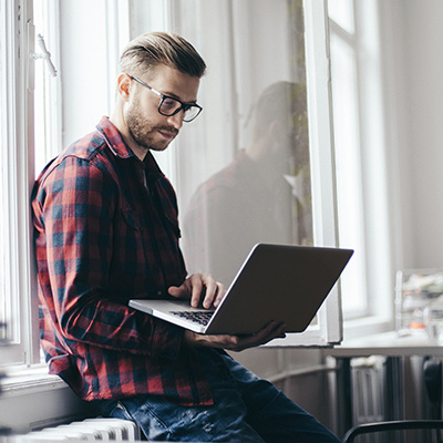 Business man on laptop