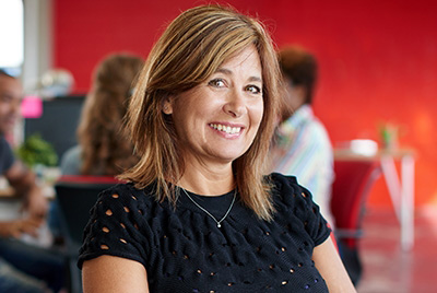 Woman smiling at camera