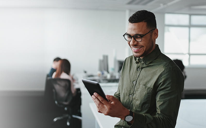 Man looking at phone