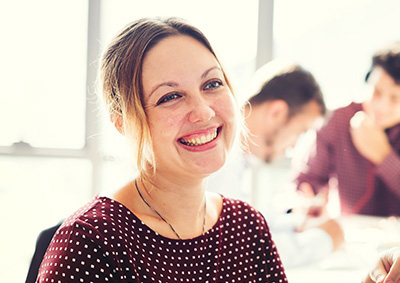 Woman smiling at camera